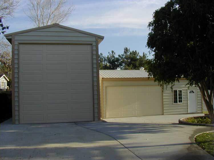 RV garage with matching two-car garage