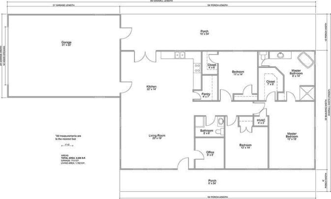 Celeste Style Barndominium Floor Plan