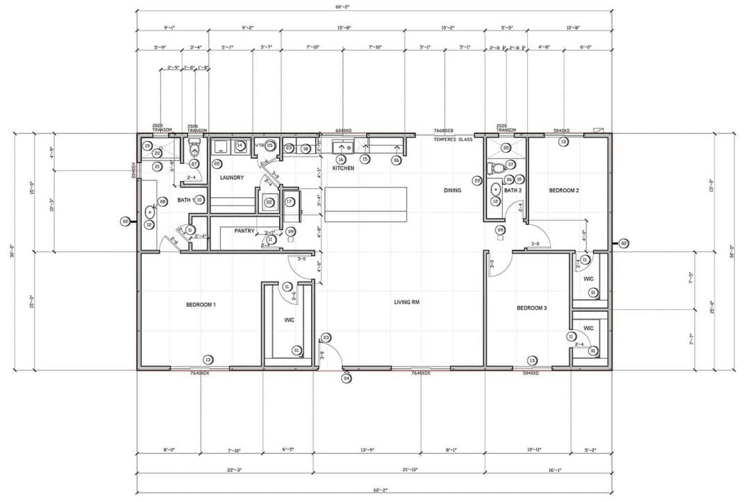 The Evans barndominium floor plan